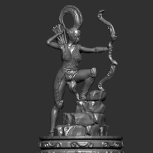 ajedrez tablero proyecto figura torre juego mesa sexy arquero guerrero hembra guerra miniatura esculpir estatua base arco flecha cota malla espartio griego Grecia antiguo 3d print model - Mito3D