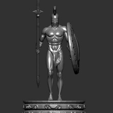chess board tabletop figure - pawn game miniature sculpt ender stl incumbent lance warrior shield man spartian nude soldier greek 3d print model - Mito3D