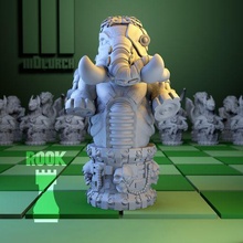 chess cyborg rook schach tower turm mammut miniture tabletop game boardgame chessboard figur 3d print model - Mito3D
