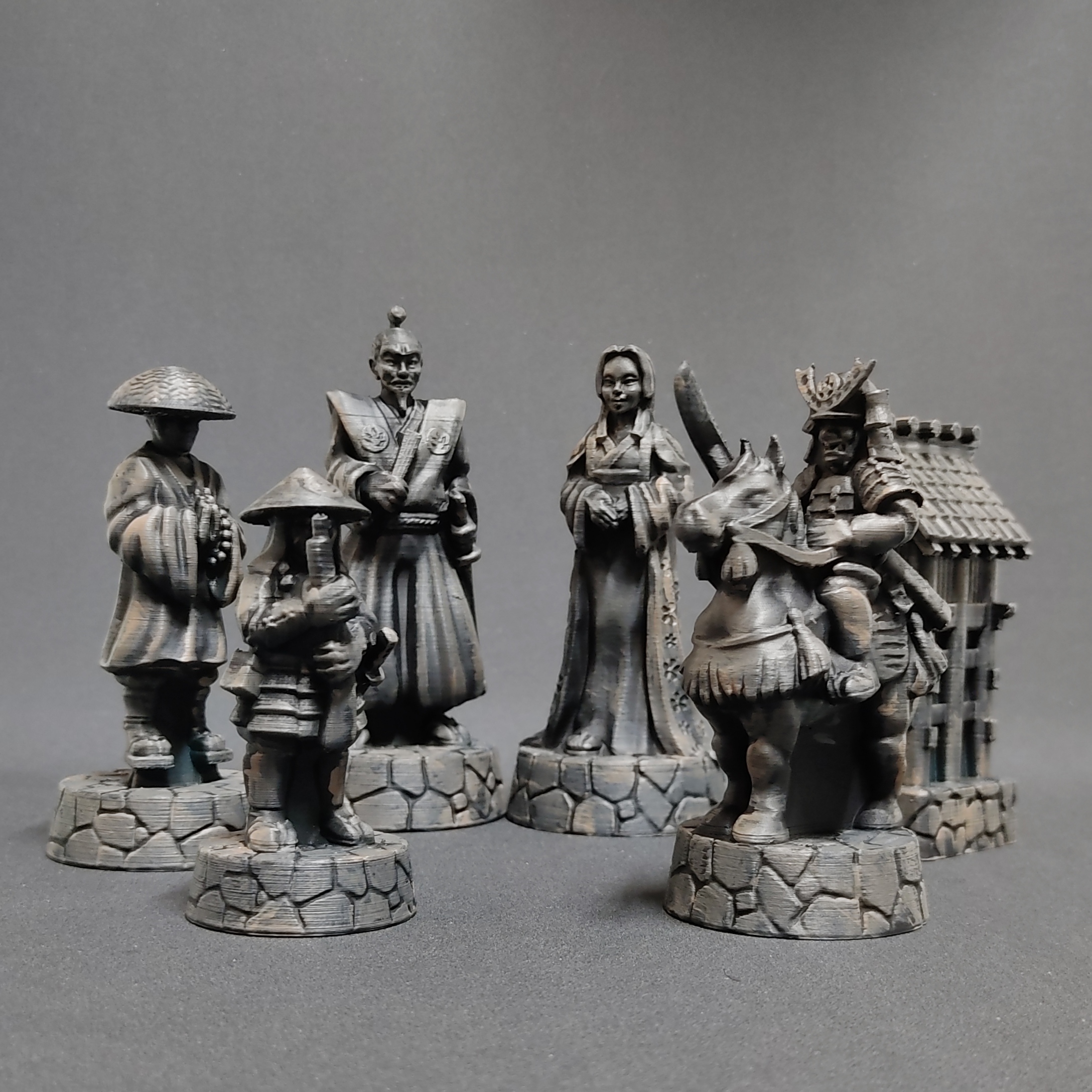 chess empires japan army chess game board game chess set sculpt statue king queen kight bishop sorceress pawn rook japan samurai  3D print model - Mito3D
