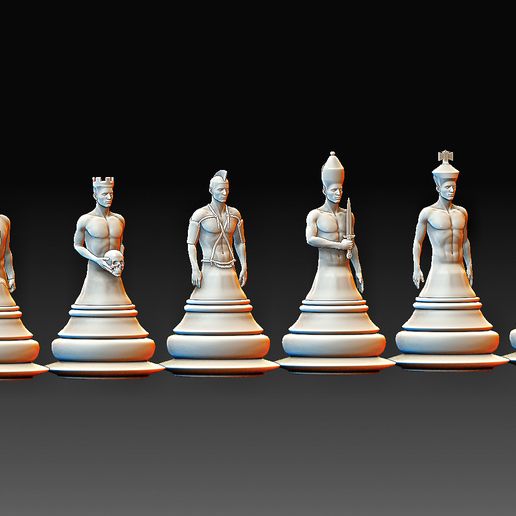 chess figure art interior statue high poly toy 3D print model - Mito3D
