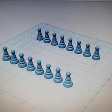 scacchi gioco 1 pedone of fallimento scacchiera Torre cavaliere pazzo rene re Regina grinza rughe 3d print model - Mito3D