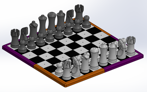 chess game interchangeable tiles pieces failure edge board strategy 3d print model - Mito3D
