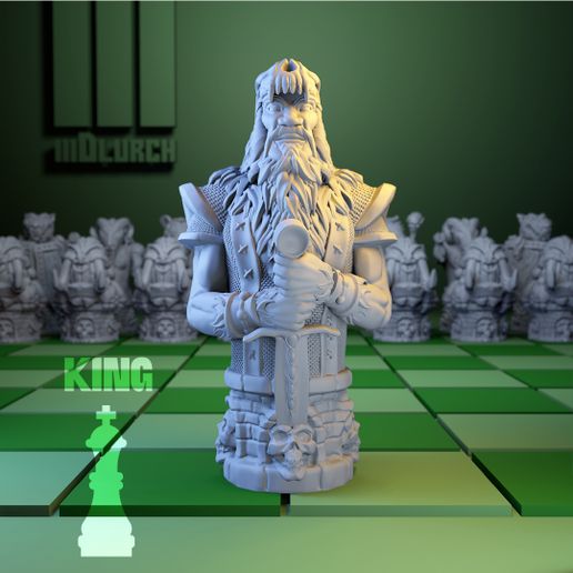 Schach König Fantasie Stil schach konig Miniatur Tischplatte Spiel Brettspiel Schachbrett Figur 3D print model - Mito3D