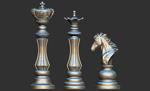 chess king queen knight art human body figure man god budhha sculpture animal interior design statue miniature toy charetar award trofey jwelary 3d print model - Mito3D