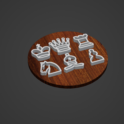 ajedrez medallón colgante pendiente anillo animal humano hombre mujer aro diamante cnc impresión broches insignias 3d print model - Mito3D