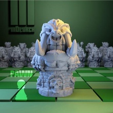 échecs pion fantaisie style Bauer miniature table Jeu jeu plateau échiquier 3d print model - Mito3D