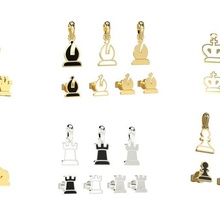 scacchi ciondoli orecchini impostato 3d Stampa Modelli modello pendente oro argento platino sterlina stampabile gioielleria gioiello bellissimo grande elegante sport intelligenza 3d print model - Mito3D