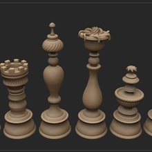 chess pieces game download set art toy board table 3d print model - Mito3D