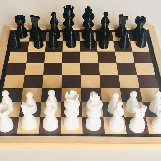 chess pieces board 3D print model - Mito3D