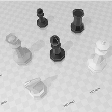 chess pieces - origami 3d print model - Mito3D