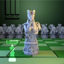 satranç kraliçe fantezi stil minyatür masaüstü oyun masa oyunu tahtası figür 3d print model - Mito3D