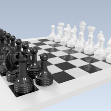 ajedrez conjunto juego empeñar obispo torre Caballero Rey reina cuadrado borde tablero pion loper toren koningin caballo piezas 3d print model - Mito3D