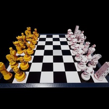 jeu d'échecs ensemble table cad jeux les échecs 3d print model - Mito3D