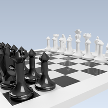 chess set angled edition game pawn bishop rook knight king queen schaken pion loper toren koning koningin paard pieces 3d print model - Mito3D
