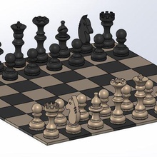 jeu d'échecs l'échec thu 3d print model - Mito3D