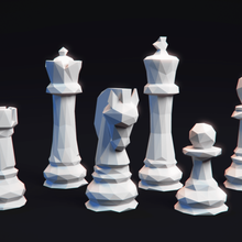 Schach-lowpoly Spiel Schach lowpoly 3d print model - Mito3D
