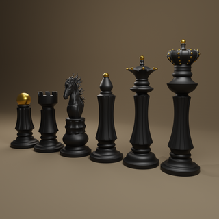chess set modern game chess set table king queen bishop knight rook pawn gnc board game modern piece sculpture  3d print model - Mito3D