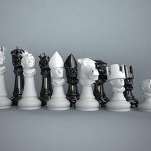 chess set out my own head game 3d print model - Mito3D