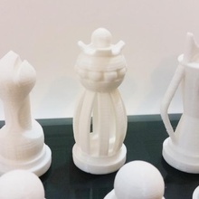 chess set round vs blocky game 3d print model - Mito3D