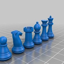 chess set stl 3d print model - Mito3D