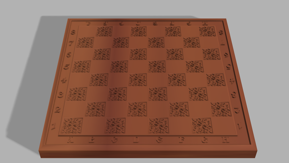 échiquier échecs planche cnc 3d impression scène résine polyester bois sculpture 3d print model - Mito3D