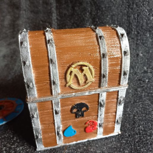 chest deck box mtg & wheel pirate counter game command life wheeler magic 3D print model - Mito3D