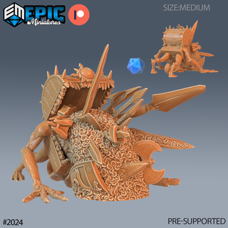 chest mimic vomit attack dnd miniature tabletop miniatures gaming monster 3d model rpg dndminis stl file Game epic-miniatures dndminiatures 3dprint 3dminiature printedminis 3dprinting dungeon fantasy roleplaying dragon warrior undead pre-supported 3d print model - Mito3D