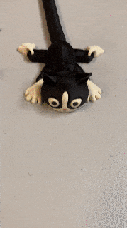chester tuxedo cat cute articulated toy doll cat kitten adorable flexi weird tail funny  3d print model - Mito3D
