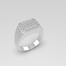 Chevali Diamanten Schmuck Ring glänzend Signet Modell Trend 3d print model - Mito3D