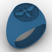 caballero abeja anillo panal hexagonal 3d print model - Mito3D