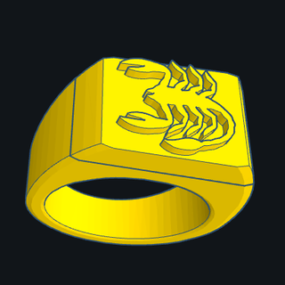chevaliere le akrep mücevher yüzük sembol zodyak star işaret astroloji 3d print model - Mito3D