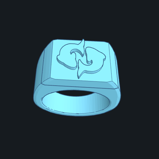 chevaliere les poissons jewel ring symbol zodiac star sign astrology 3d print model - Mito3D