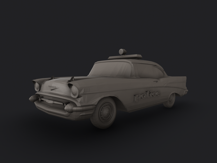 chevrolet 1957 police car old 3d print model - Mito3D