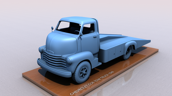 chevrolet 3100 tow truck 1949 chevy gmc cargo usa america transport 3dprint print collection vintage printable cabover towing vehicle car auto miniatures vehicles 3d print model - Mito3D