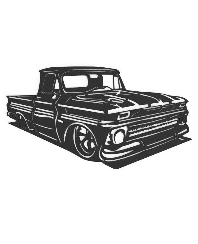 chevrolet c10 lowrider lowrider wall frame  3D print model - Mito3D