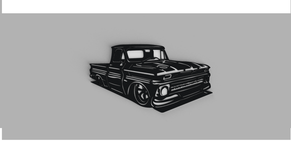 chevrolet c10 lowrider wall frame 3d print model - Mito3D