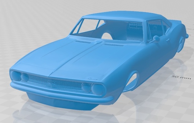 chevrolet camaro ss 1967 yazdırılabilir vücut araba oyun yuva ölçülü tamiya rc miniz hobi mikro döküm 3d print model - Mito3D