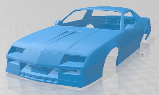 chevrolet camaro z28 coupe 1982 yazdırılabilir vücut araba oyun yuva ölçülü tamiya rc miniz hobi mikro döküm 3d print model - Mito3D