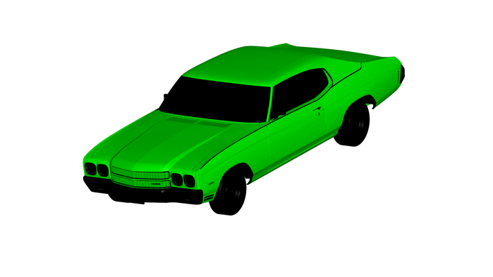 chevrolet chevelle 1969 juego coche vehiculo auto vehículo automóvil transporte rc ar vr listo aumentado realidad virtual car3d 3d print model - Mito3D