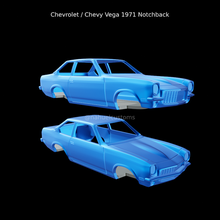 Chevrolet chevy vega 1971 notchback 1972 1973 rc personalizadas diecast modelo kit fenda 3d print model - Mito3D