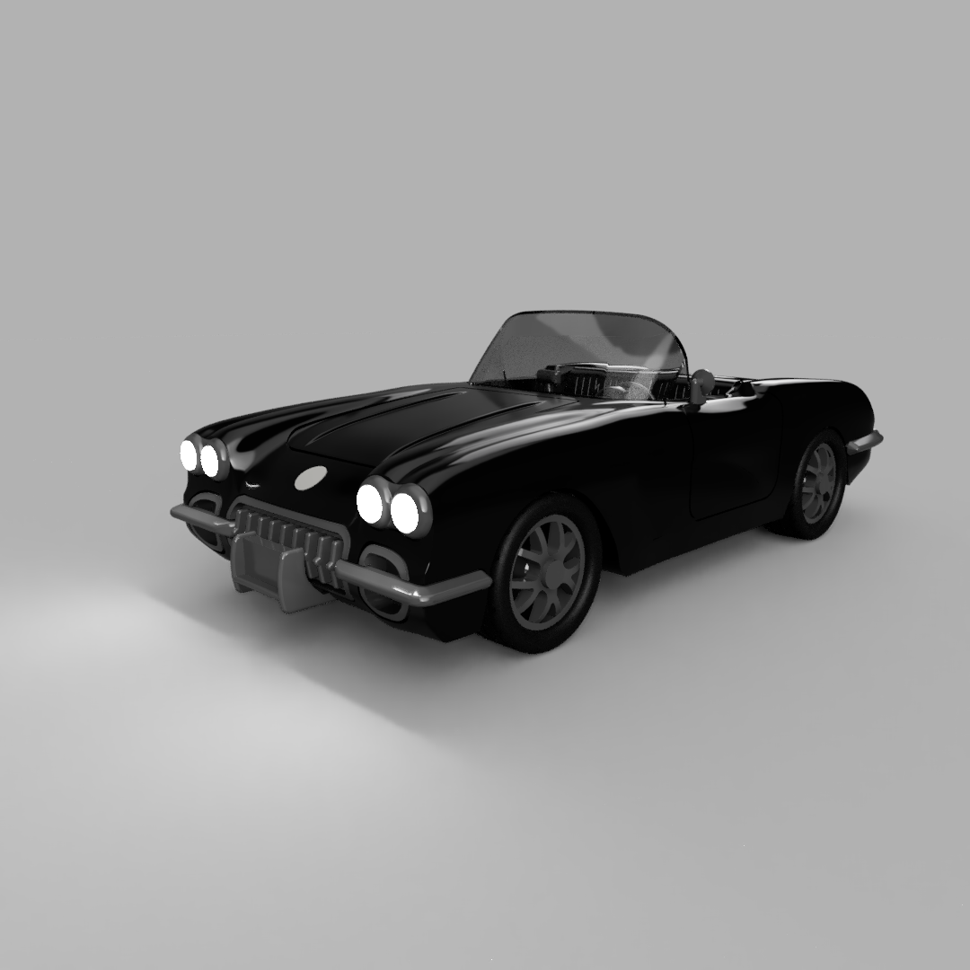 chevrolet corvette c1 black edition car 3D print model - Mito3D
