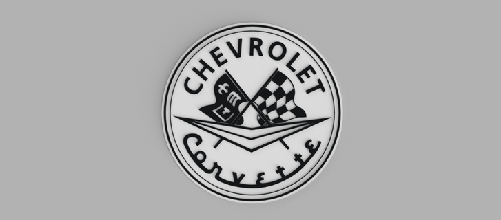 Chevrolet korvet logo duvar resim 3d print model - Mito3D