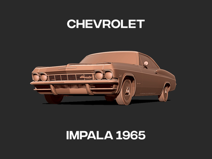Chevrolet impala 1965 3d impression modèle voiture voitures véhicule loisir auto automobile 1968 roue classique sla fdm d'impression rc muscle intérieur extérieur DIY 3d print model - Mito3D