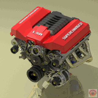 chevrolet lsa sovralimentato motore corvetta schivare cadillac zl1 chevy camaro cts srt ls2 ls3 ls7 pontiac gmc 3d print model - Mito3D