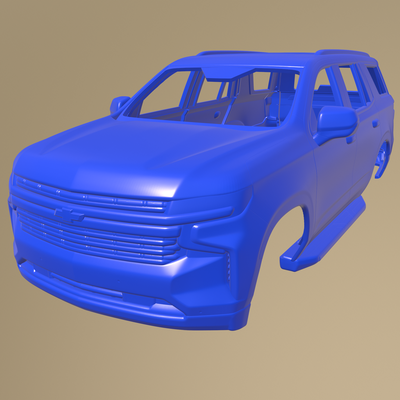 chevrolet tahoe 2021 imprimível carro corpo fenda 1 10 separado partes escalextrico tamiya rc miniz rastejante kyosho axial traxxas micro 3d print model - Mito3D