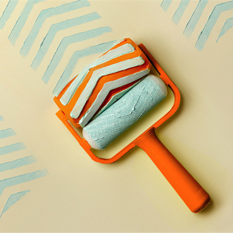 chevron paint roller home 3D print model - Mito3D