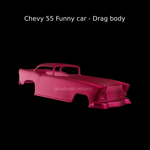 chevy 55 divertente macchina trascinare corpo bel Air 1955 rc fessura pressofuso corsa modello kit tri chevrolet 3D print model - Mito3D