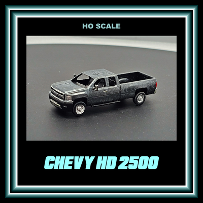 chevy hd 2500 truck 1 87 ho scale vehicle pick-up ext cab model railroad utility work personal car 4x4 3d print model - Mito3D