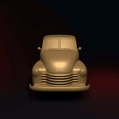 chevy pick up stil 50s spiel spielzeug wagen fahrzeug lkw rad suv abholen 3d print model - Mito3D